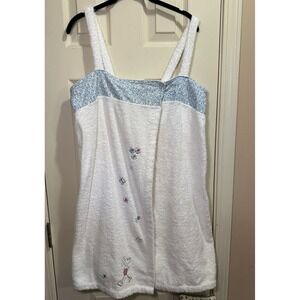 Vintage 90s Disney 100% Cotton Towel Wrap Dress with embroidered Mickey Mouse